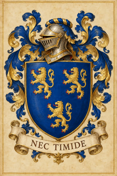 Blason d'exemple Petit : trois lionceaux d'or sur azur